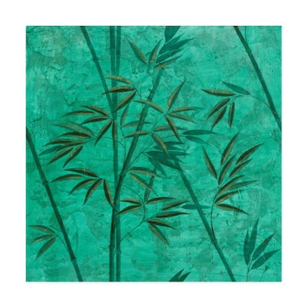 Pablo Esteban 'Teal Bamboo' Canvas Art,18x18